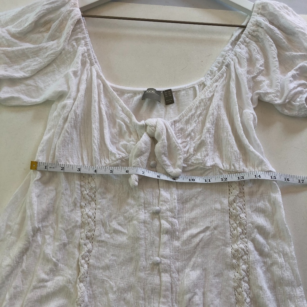 asos white of shoulder button dress - Picture 3 of 7
